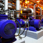 Electric motors of pumps at plant